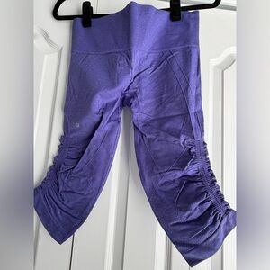 Lululemon Purple Ruched Capri Leggings